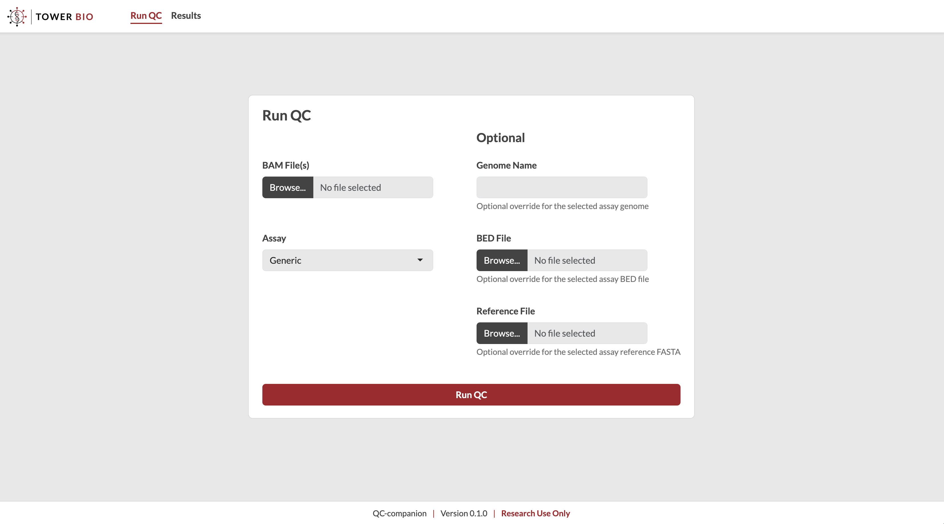 QC-Companion run QC upload screen